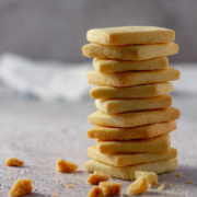 Stack of Eet-Som-Mor Whipped Shortbread biscuits.
