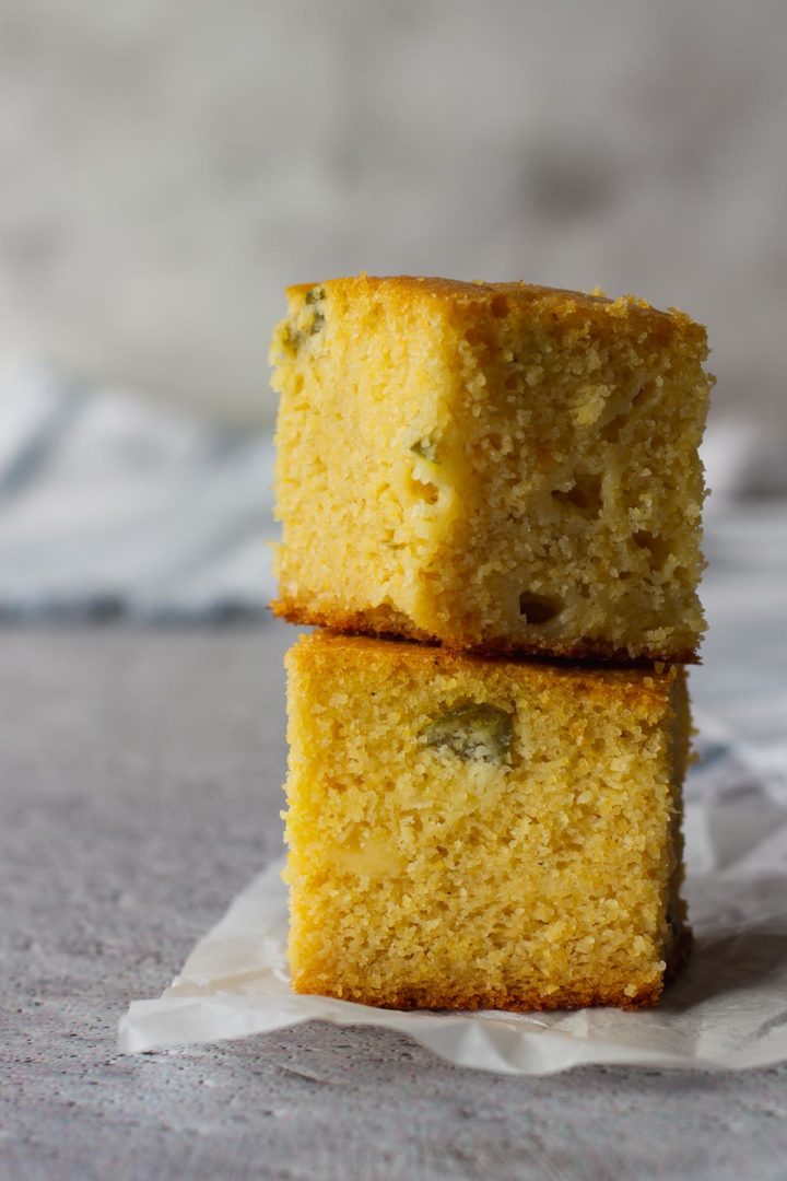 Slices of Cheese and Jalapeno Polenta Bread