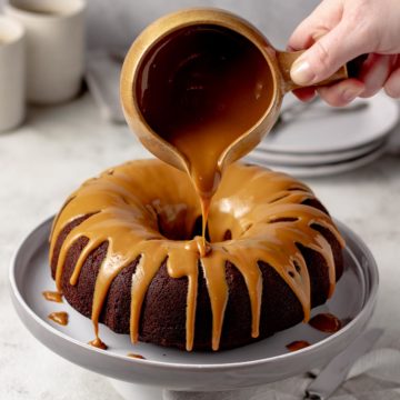 hocolate Bundt Cake Topped with Caramel