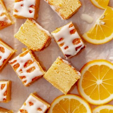Sliced lemon blondies view from the top.
