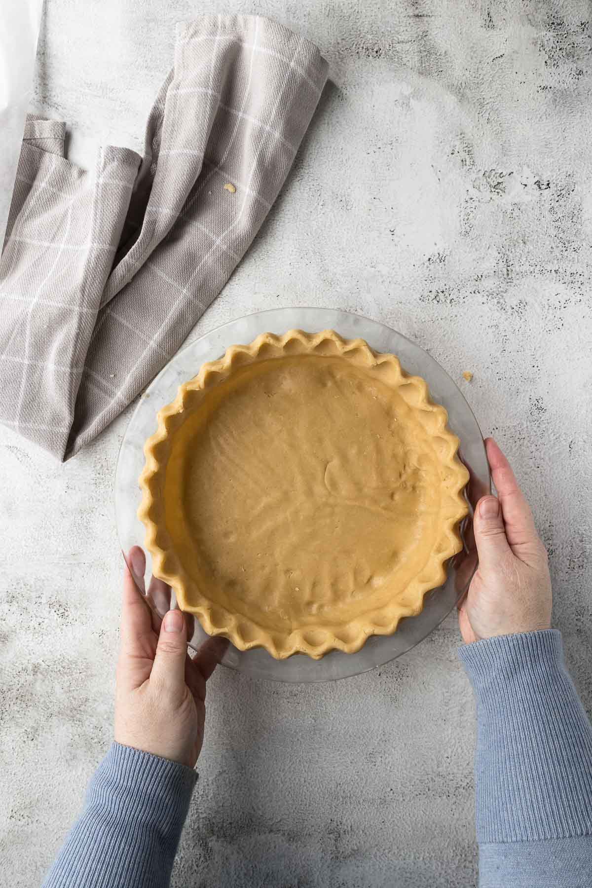 crust pressed into pie dish