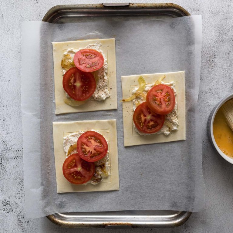 Tomato, Onion and Ricotta Tartlets - Salty Ginger