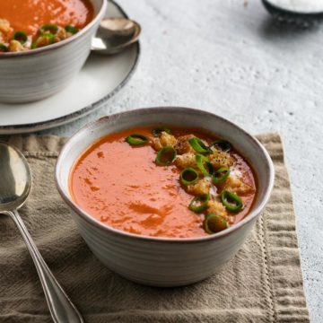 Bowl of roast tomato soup.