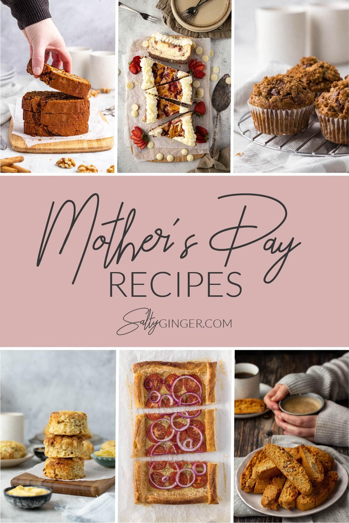 Collage of recipes for mother's day.