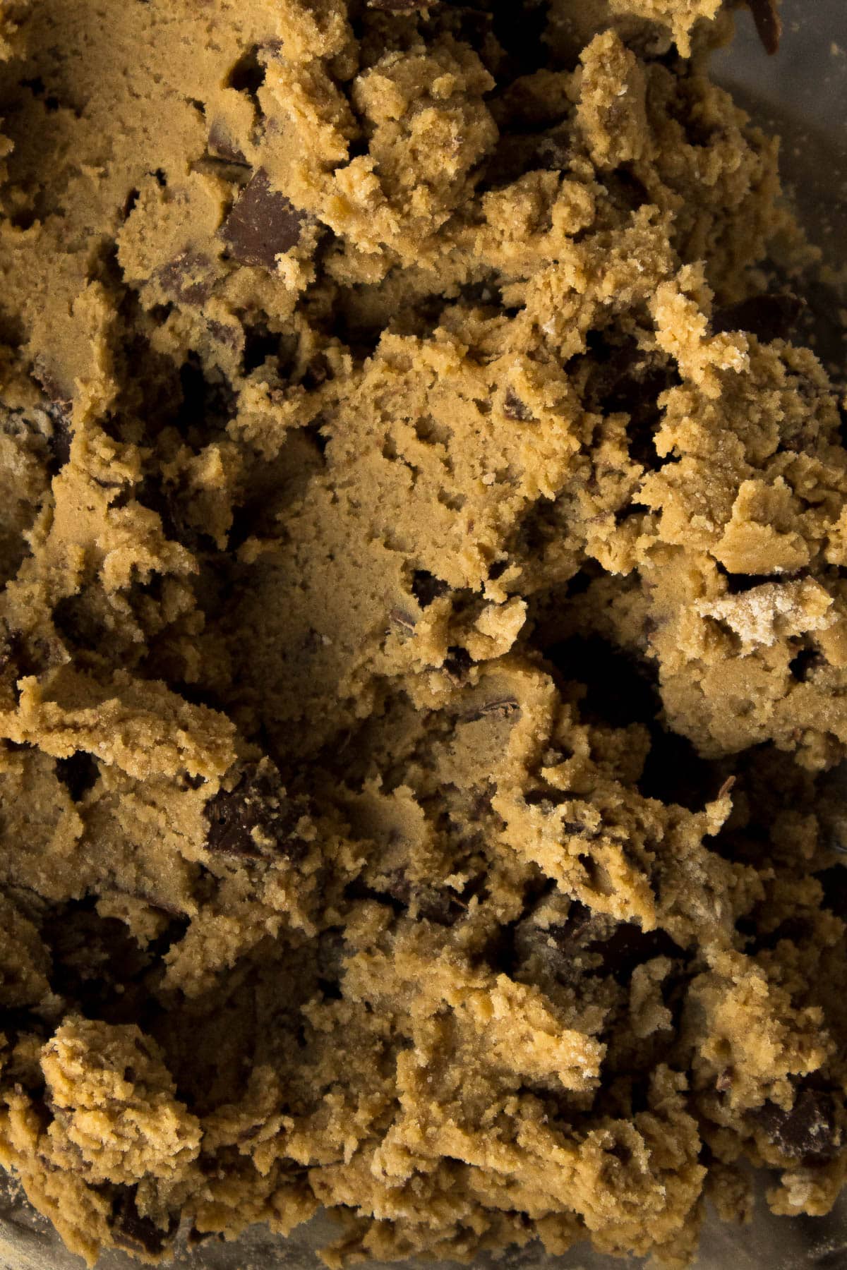 Close up of coffee cookie dough.