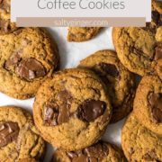 Coffee cookies on parchment paper.
