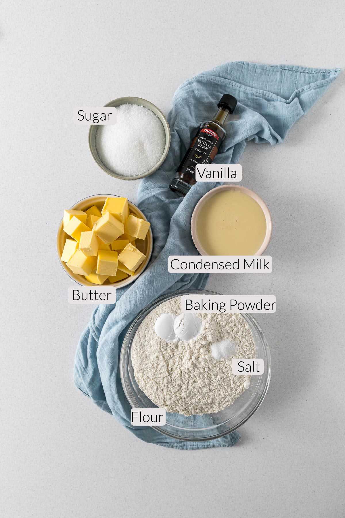 Condensed Milk Biscuit Ingredients.