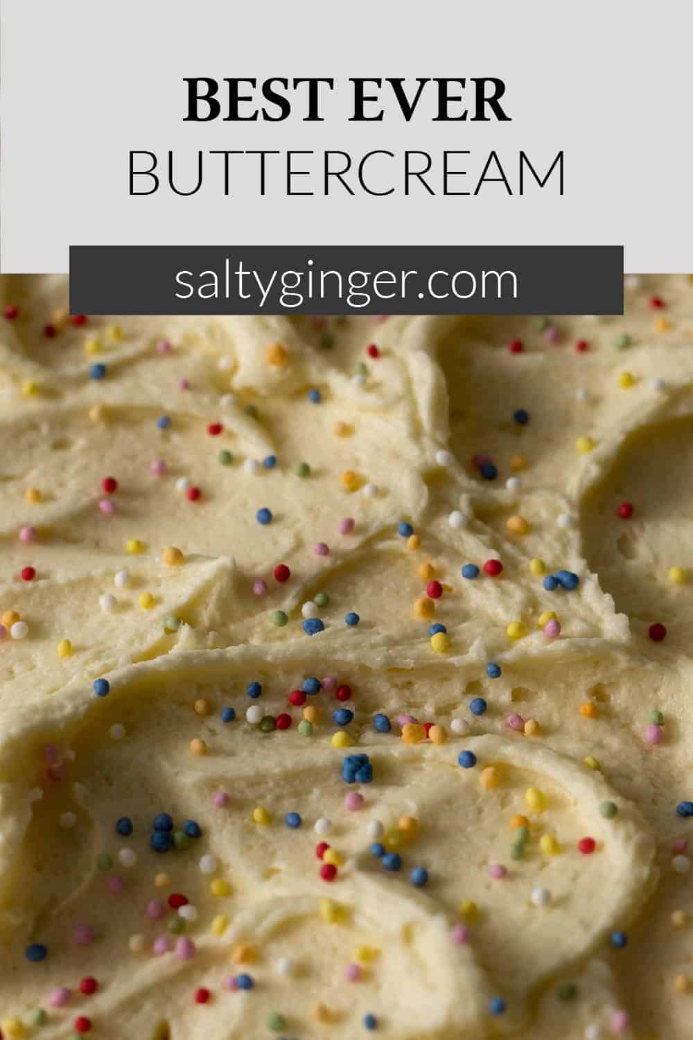 Pin - Whipped buttercream frosting with sprinkles.