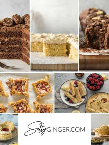 Collage of baked goods.