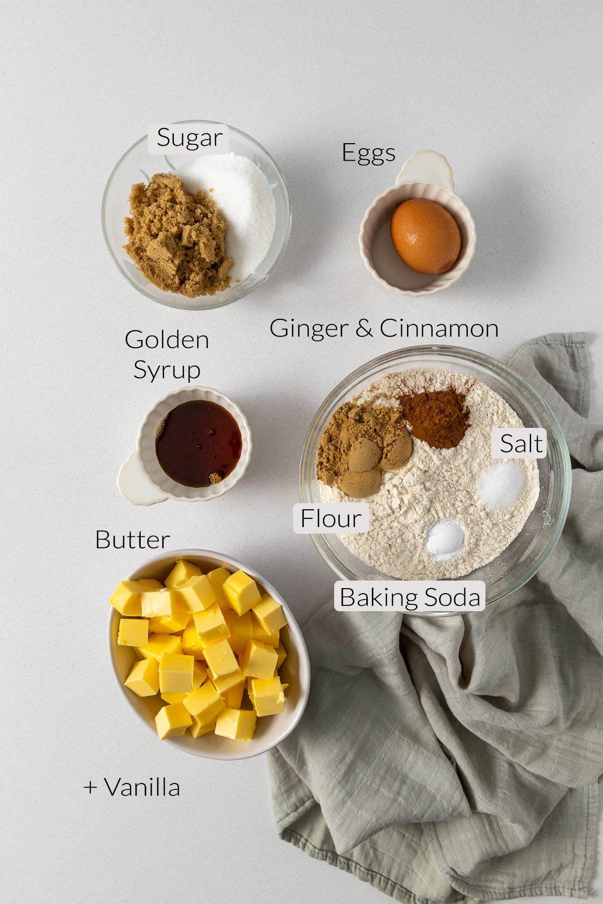 Ginger biscuits ingredients. 