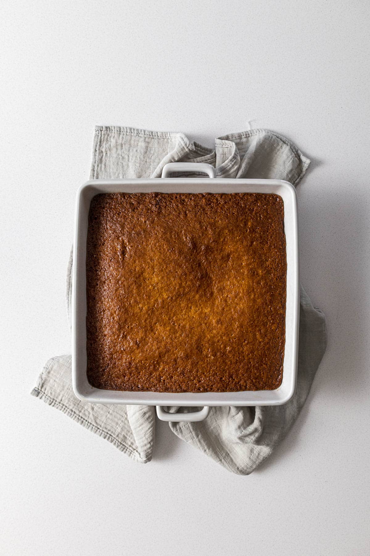 Step 6 - baked pudding with a deep golden brown color. 