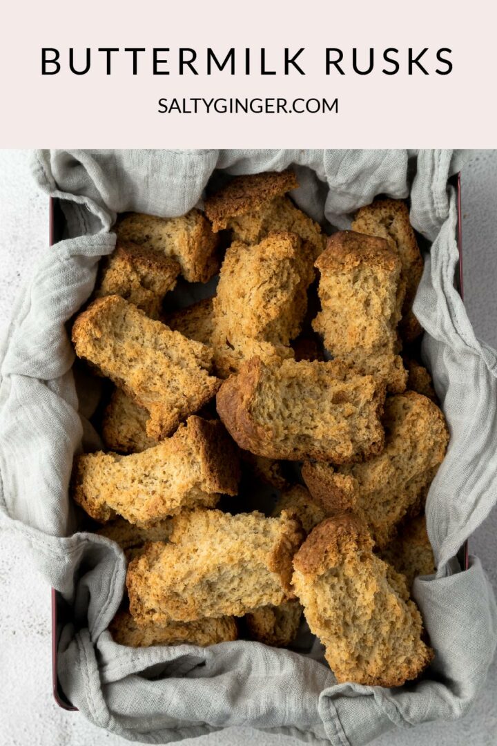 Pin - Buttermilk rusks in a biscuit tin.